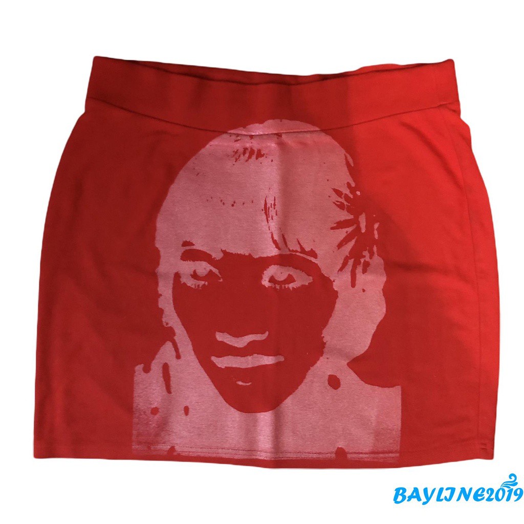 Chân Váy Ngắn Lưng Cao In Họa Tiết Thời Trang Cho Nữ