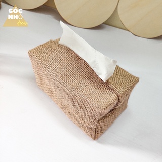 Hộp đựng giấy ăn, hộp đựng giấy đa năng, túi đựng khăn giấy vải đay vintage