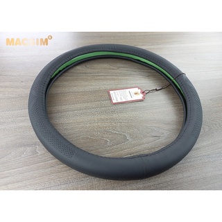 Bọc vô lăng cao cấp Macsim 8933 màu đen chất liệu da thật - Khâu tay 100% size M