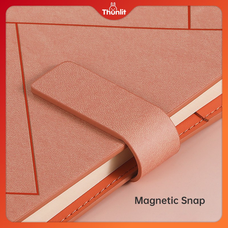 Sổ Tay Bìa Cứng Chất Lượng Cao A5 Thunlit Giả Da Cao Cấp Có Khóa Ngăn Đựng Bút Vô Hình