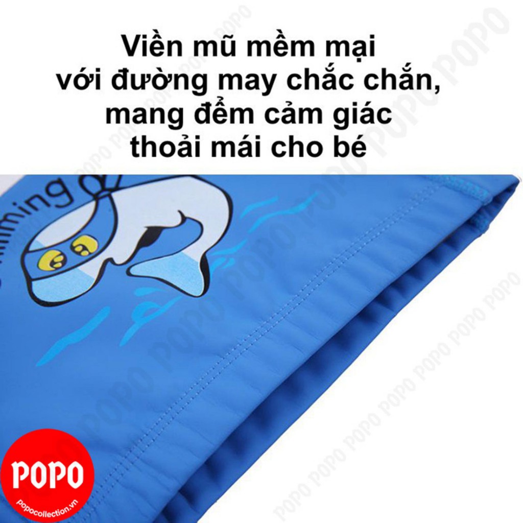 Combo Kính bơi trẻ em, Mũ bơi ngộ nghĩnh, Bịt tai kẹp mũi POPO 1580 mắt kính chống tia UV, chống sương mờ