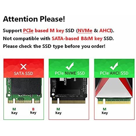 Bộ chuyển đổi sang máy tính để bàn PCI Express SSD M.2 NGFF PCIe sang PCIe 3.0 x4,Card PCI E-&gt;M2 3.0 SSD Adapter Express