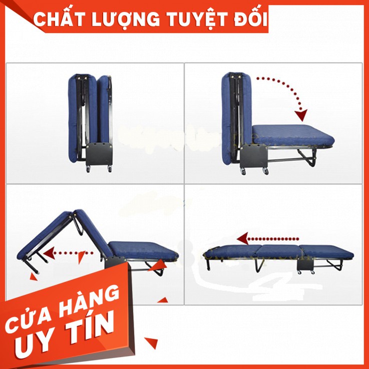 Giường xếp nâng đầu màu xanh GB75 - rộng 75cm_độc