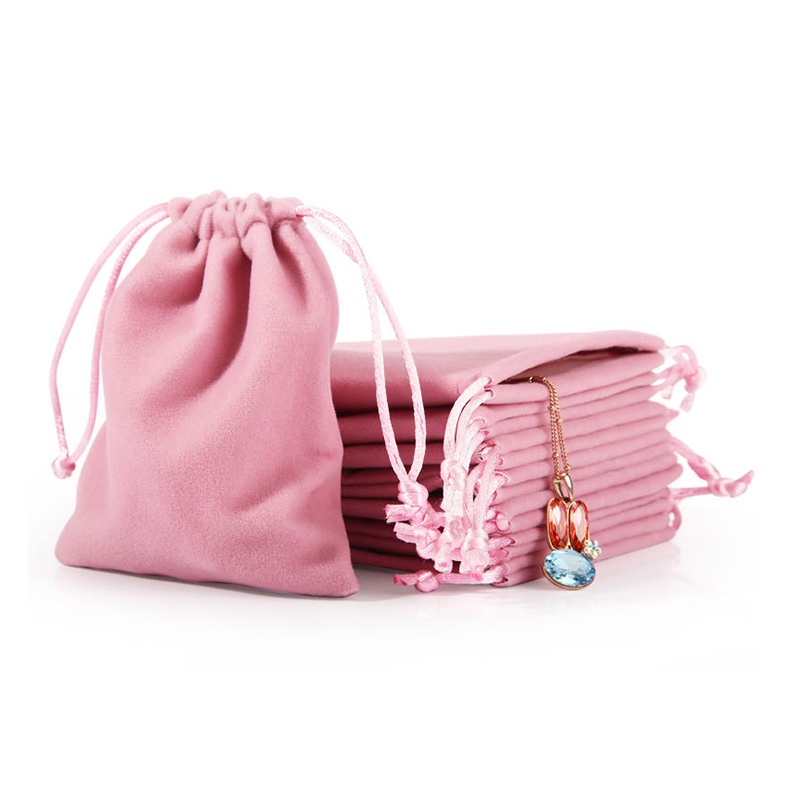 Set 10 Túi Dây Rút Vải Nỉ Đựng Trang Sức Tiện Dụng