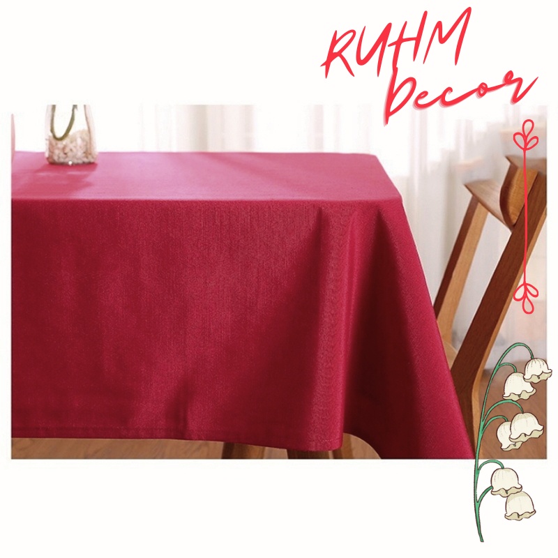 Khăn trải bàn giáng sinh, bàn tiệc hình bàn chữ nhật và tròn đủ kích thước - Đỏ bordeau KB-Y02