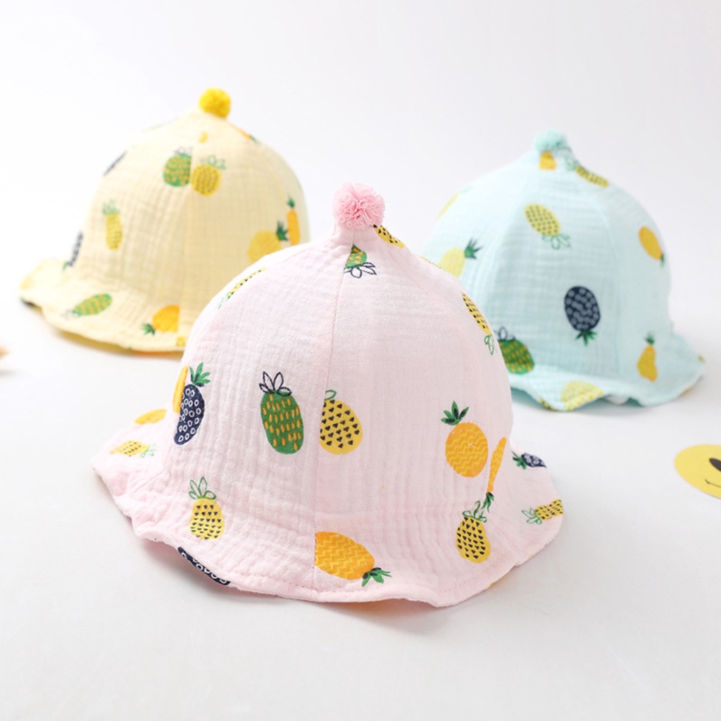 ledmarket Sun Hat Cartoon Fruit Print Sun Protection Skin Friendly Baby Unisex Fisherman Cap for Outdoor