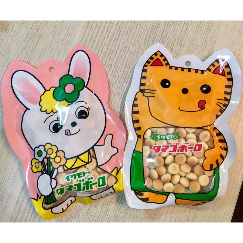 Bánh men bi sữa ăn dặm Iwamoto gói hình thỏ, mèo Nhật Bản 50g (Date 1/12/2023)
