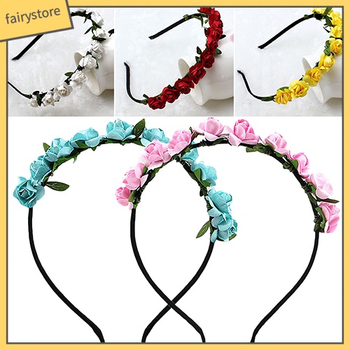 Băng đô cài tóc đính hoa hồng xinh xắn thời trang