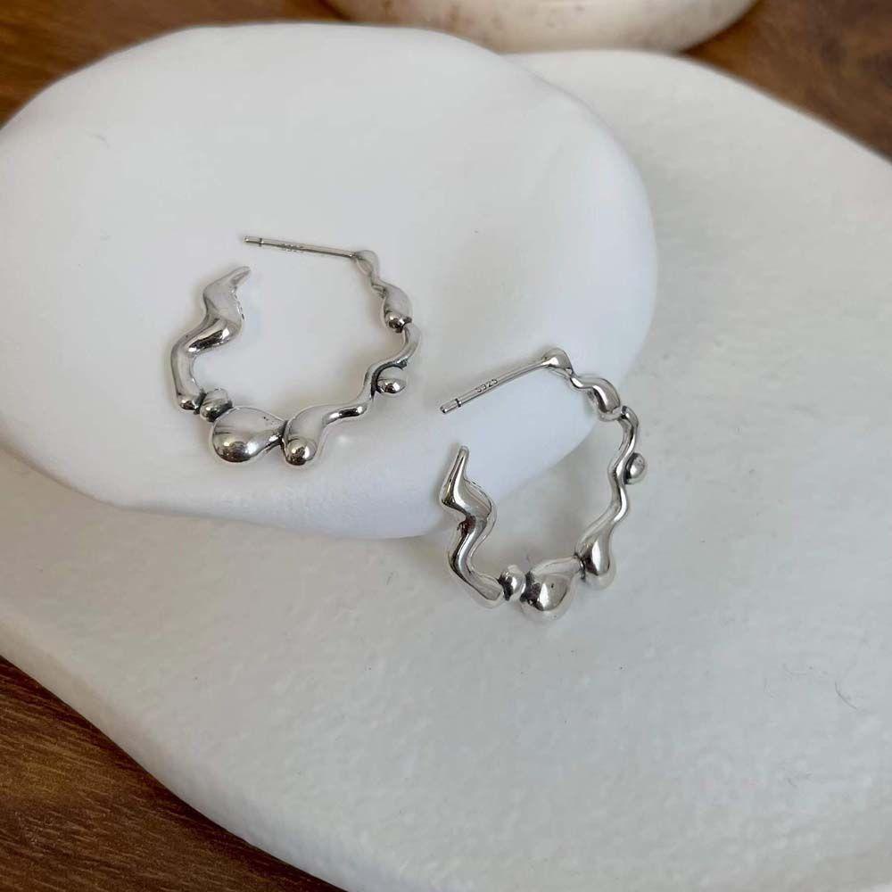 Bông Tai Hình Chữ C Phong Cách Hàn Quốc Thời Trang Cho Nữ