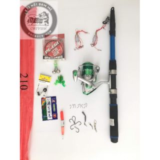 Bộ cần câu rút shimano 1m8-2m1-2m4-2m7 và máy gx 6000 + các phụ kiện như hình