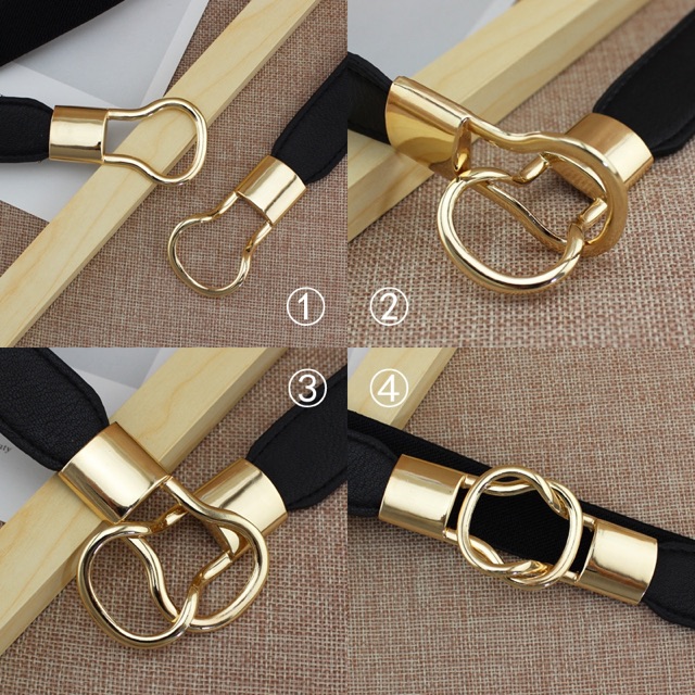 ĐAI VÁY thun co giãn Meo shop mặt XOẮN ĐV002 nịt blazer áo sơ mi váy 2.5cm bản vừa Đai thắt váy áo chun co giãn mặt vàng