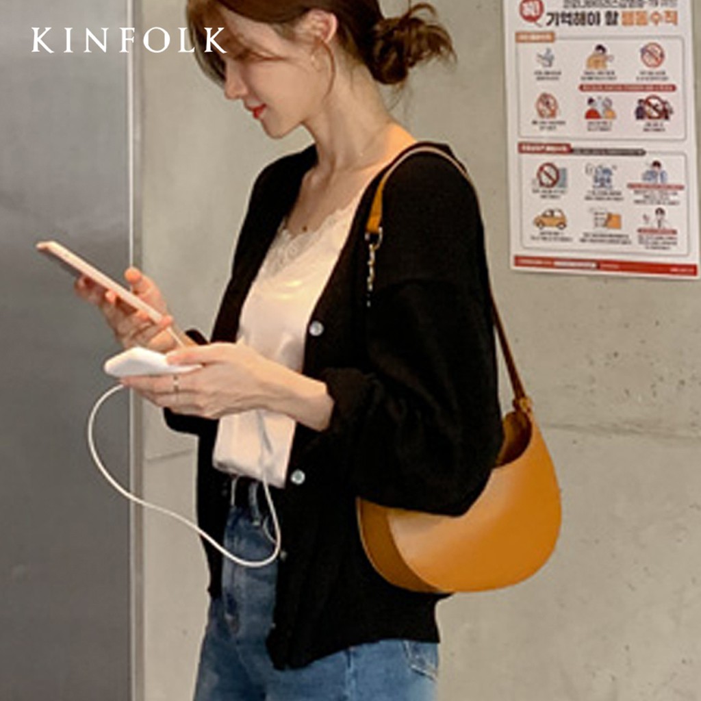 Túi Kẹp Nách Nữ Bán Nguyệt Dây Da Phối Xích Đeo Vai Trẻ Trung Sành Điệu Phong Cách Hàn Quốc | BigBuy360 - bigbuy360.vn