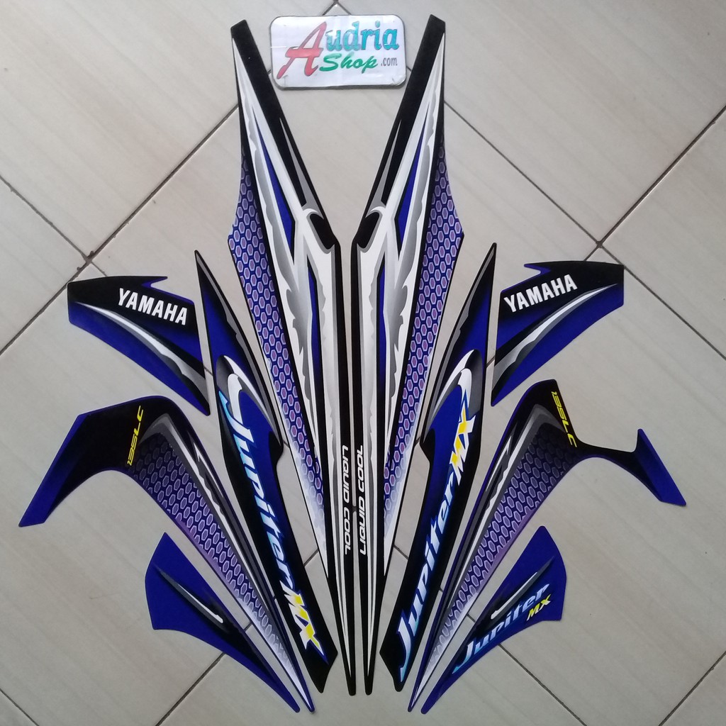 Miếng Dán Trang Trí Xe Yamaha Jupiter Mx 2007 Màu Đen / Xanh Dương