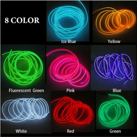 Dây đèn led 2M/3M/5M ánh sáng neon kết nối USB linh hoạt trang trí cho ô tô