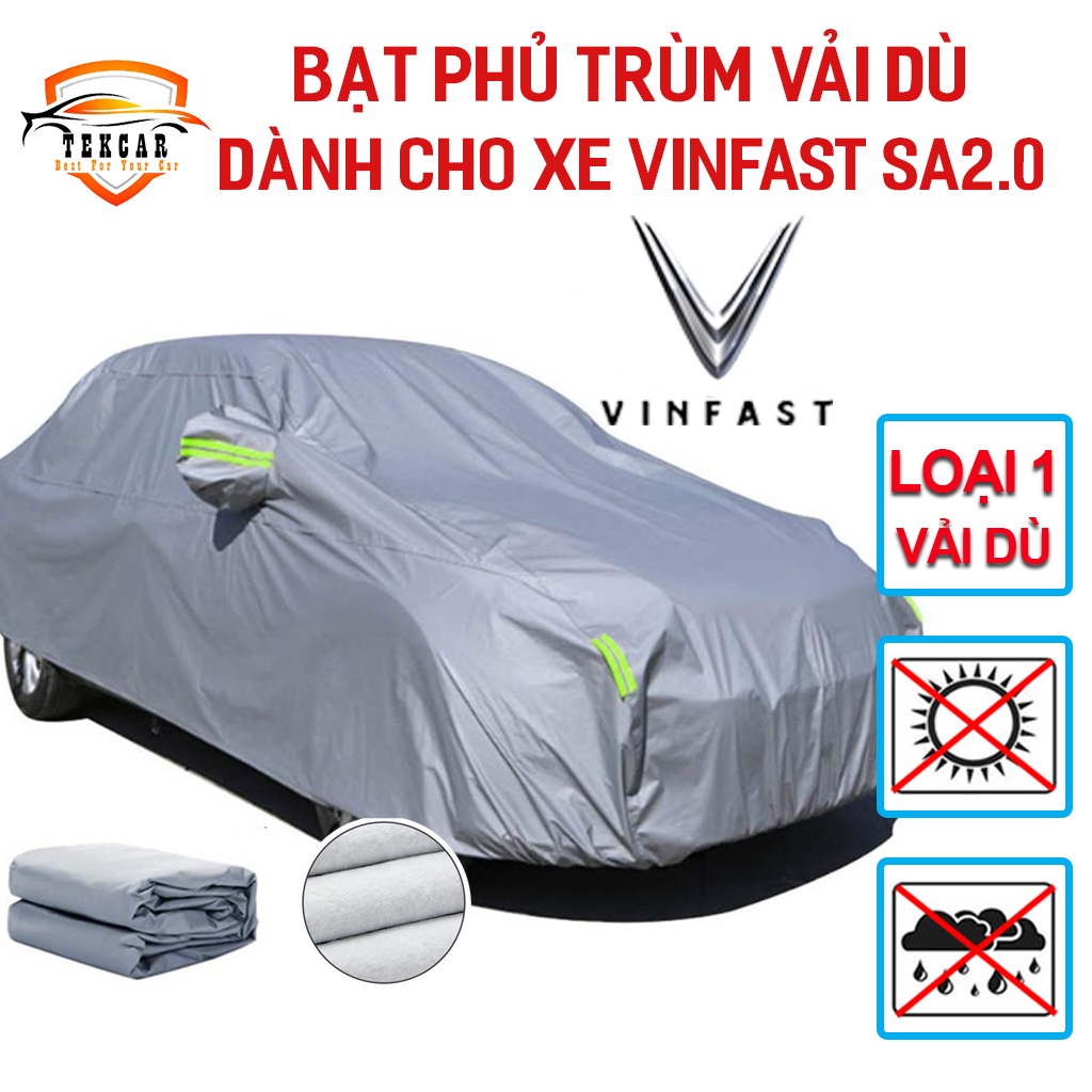 [VINFAST LUX SA2.0] Bạt vải dù oxford bảo vệ xe ô tô VinFast phủ trùm kín cao cấp , áo trùm xe 7 chỗ chống nắng, mưa