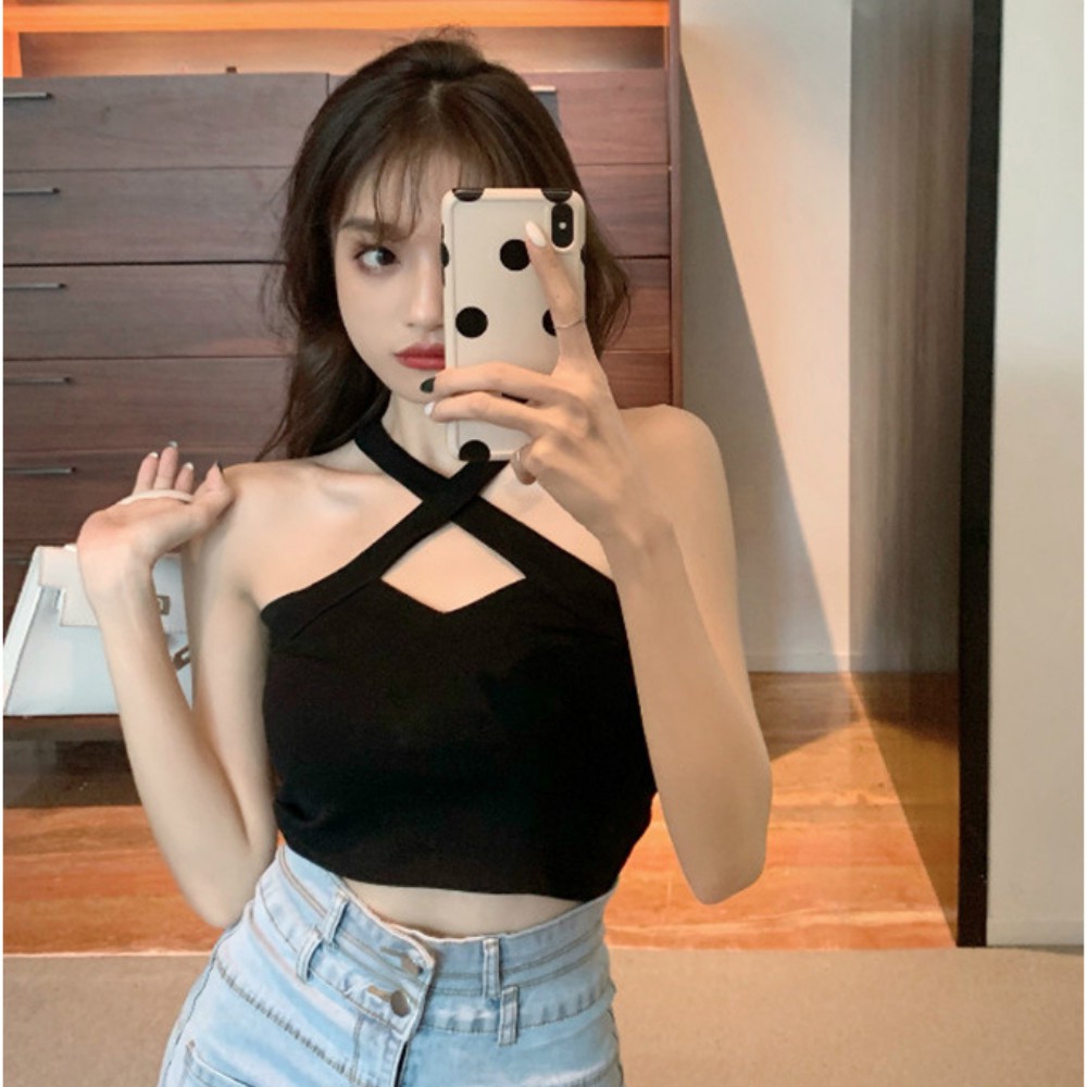 Áo hai dây nữ croptop dáng ôm body phong cách quyến rũ dành cho nữ ATILA.SHOP
