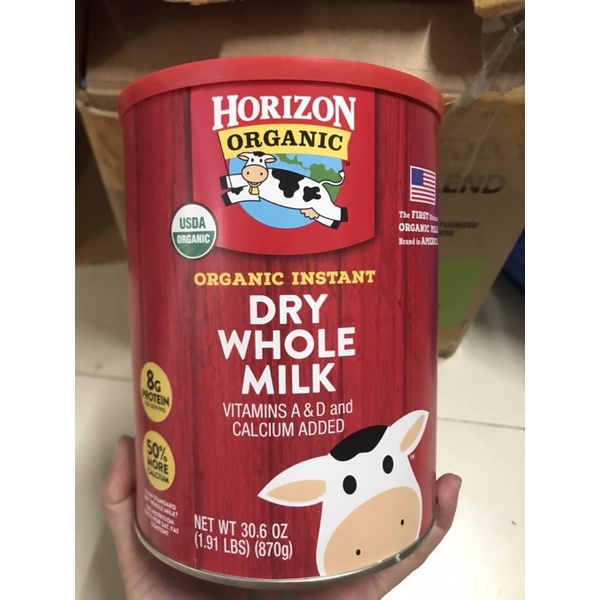 Sữa Horizon Organic Dry Whole Milk - Sữa tươi dạng bột hữu cơ Organic Horizon 870gr(2024)