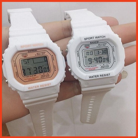 Đồng hồ nam đẹp SANOSI điện tử dây cao su mặt vuông thời trang | BigBuy360 - bigbuy360.vn