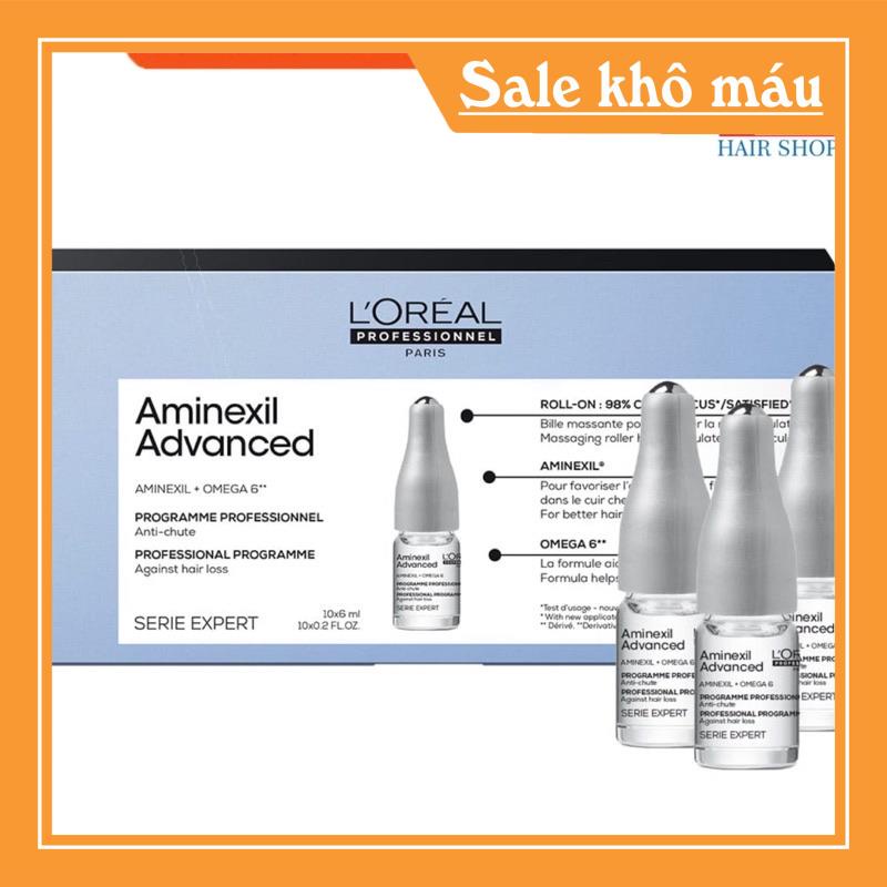 Hộp huyết thanh tinh chất ngăn rụng tóc L'oreal Serie Expert Aminexil + Omega 6 Aminexil advanced 6mlx10 (New 2021)