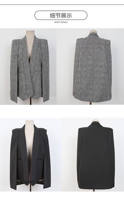 Áo khoác vest xẻ tay dài koreastyle