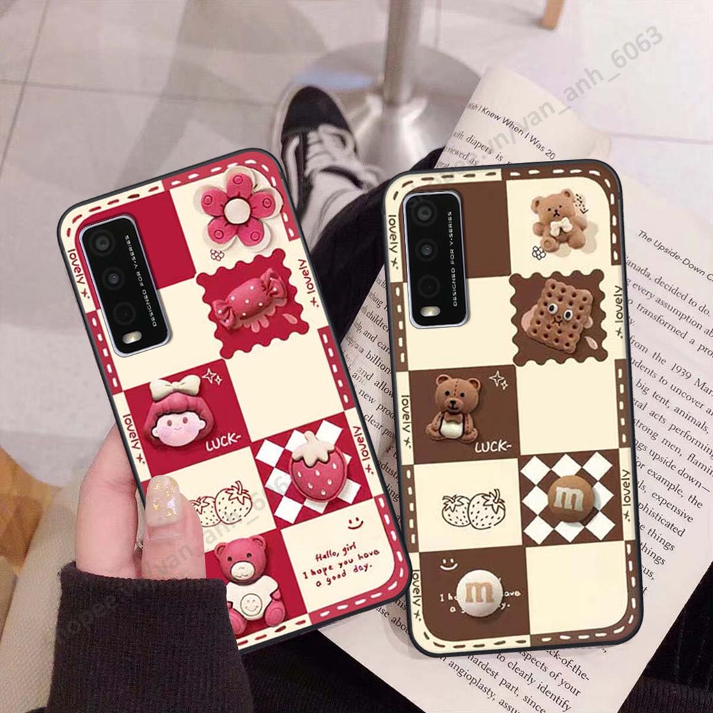 Ốp lưng Vivo Y20 hình gấu, kẹo dễ thương cute