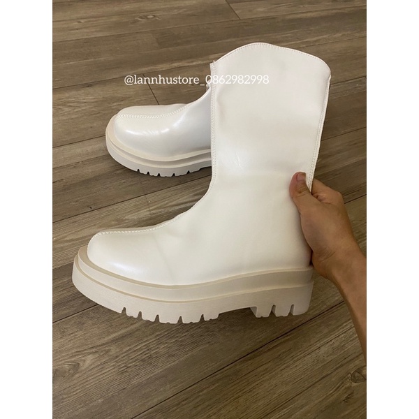 Boot lửng 26cm-đế 5cm-da trơn cổ V