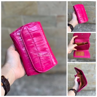 VÍ 3 GẤP MINI DA CACSAAUS THẬT SIZE14 - CÁ SẤU GÒ VẤP