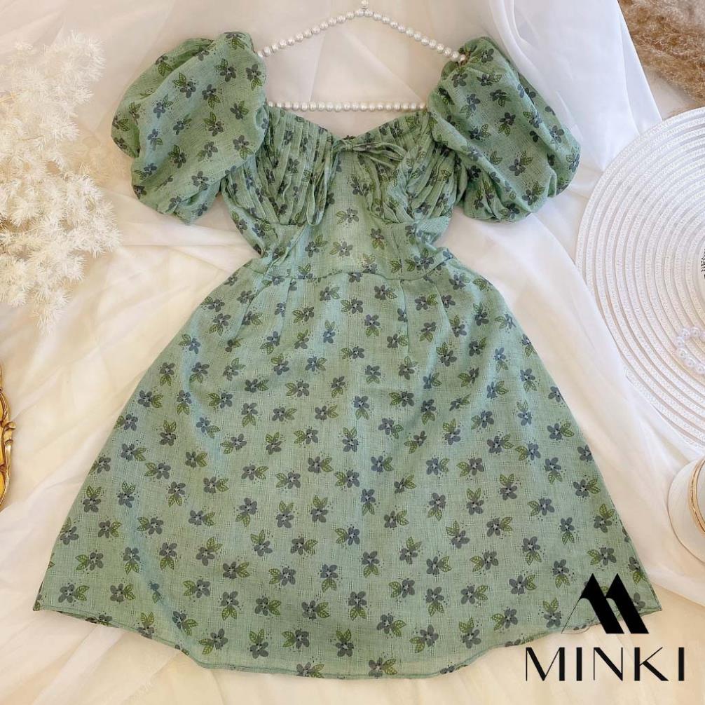 [TTTK] ĐẦM XẾP LY NGỰC TAY BỒNG - CHẤT LIỆU CAO CẤP - MÀU XANH / TRẮNG | BigBuy360 - bigbuy360.vn