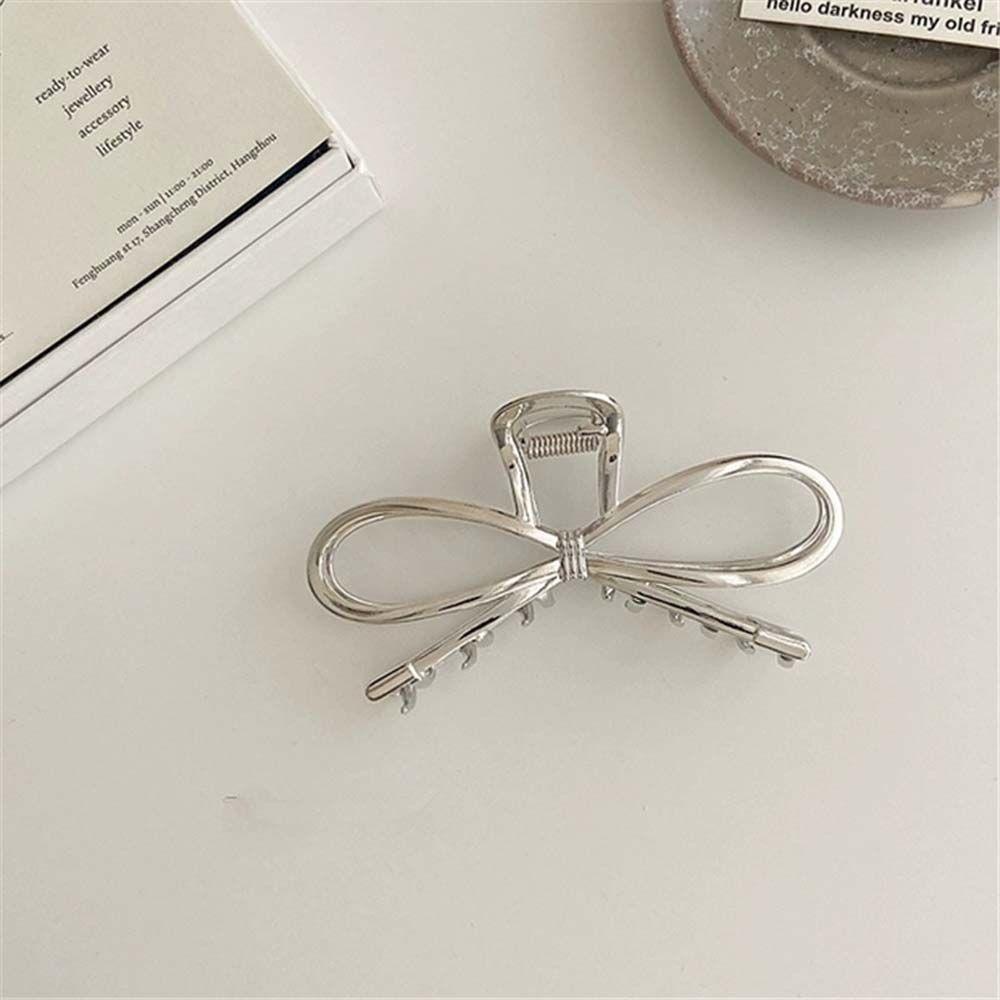 JARRED Kẹp Tóc Hình Nơ Bằng Kim Loại Thời Trang Cá Tính Cho Nữ