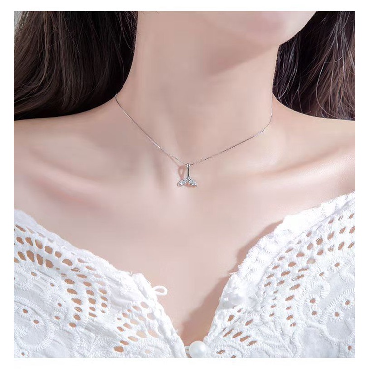 Dây chuyền đuôi cá, (Full box) vòng cổ titan không đen gỉ DC12