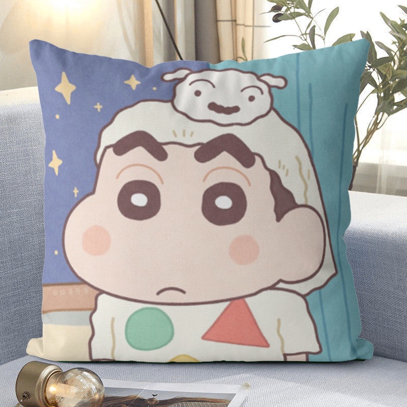 Vỏ Gối Tựa Lưng Hình Vuông In Hình Cậu Bé Bút Chì Shin-Chan Dễ Thương