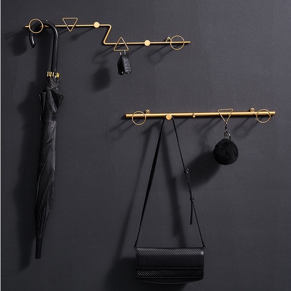 Móc treo kim loại mạ vàng decor phòng, bếp, nhà cửa