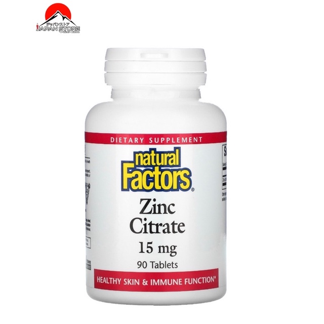 Kẽm Natural Factors Zinc Citrate 15mg 90viien