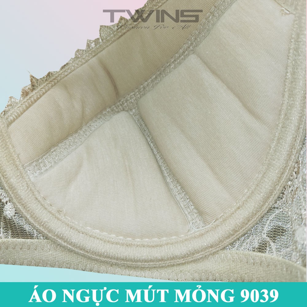Áo ngực nữ ren nâng ngực Winking 9039 có gọng mút mỏng cúp xéo ôm ngực size 34-36-38