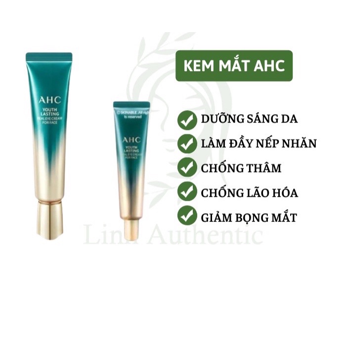 Kem Dưỡng Mắt AHC Ageless Real Eye Cream For Face,Serum Dưỡng Ẩm Chống Lão Hoa Vùng Mắt (30ml)