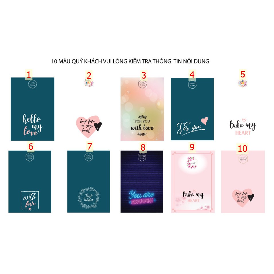 THIỆP CẢM ƠN - THIỆP CHÚC MỪNG - THIỆP SINH NHẬT - THIỆP TÌNH YÊU - TẶNG QUÀ Ý NGHĨA - THIỆP ĐẸP XINH DỄ THƯƠNG (MÃ 02)