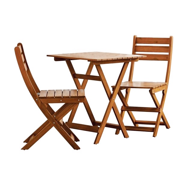 Bộ bàn &amp; 2 ghế gỗ ngoài trời Bistro chuyên làm bàn cafe ban công sân vườn- HÀNG XUẤT KHẨU USA