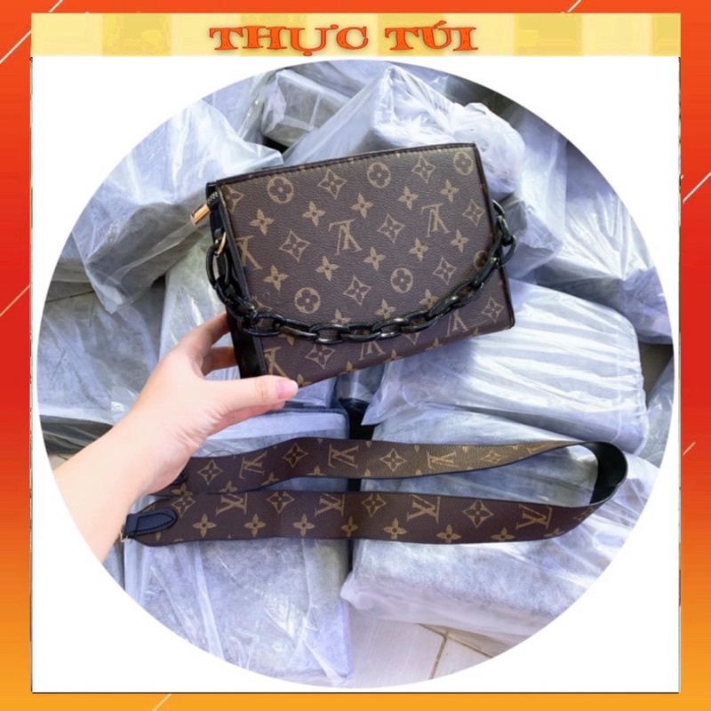 Túi đeo chéo nữ thanh lịch kèm dây xích nhựa siêu sang
