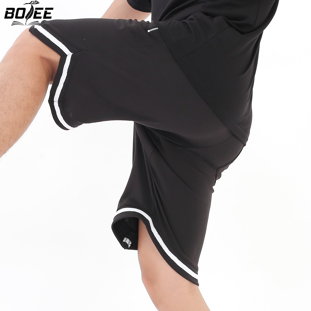 Quần short 1V BOTEE  unisex nam nữ màu đen ống rộng thể thao | BigBuy360 - bigbuy360.vn
