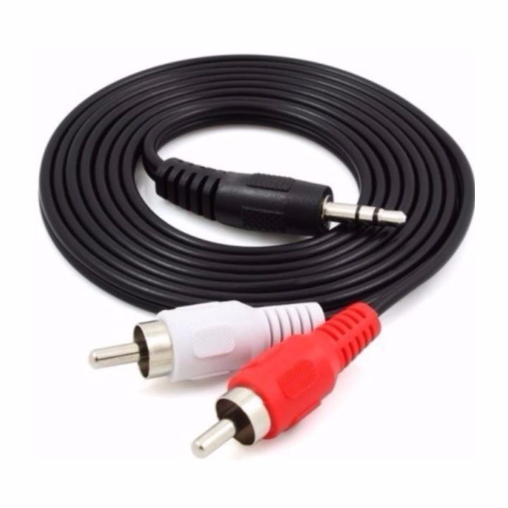 cáp chuyển jack 3.5mm cái sang 2 đầu bông sen rca đực