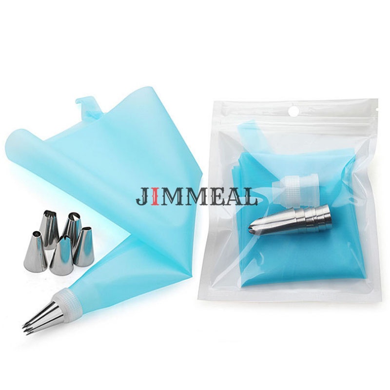 Bộ 6 Đui Bắt Bánh Qui Kem Su, Bắt Hoa Kèm Chốt, Túi Bóp Kem Silicon Đa Năng