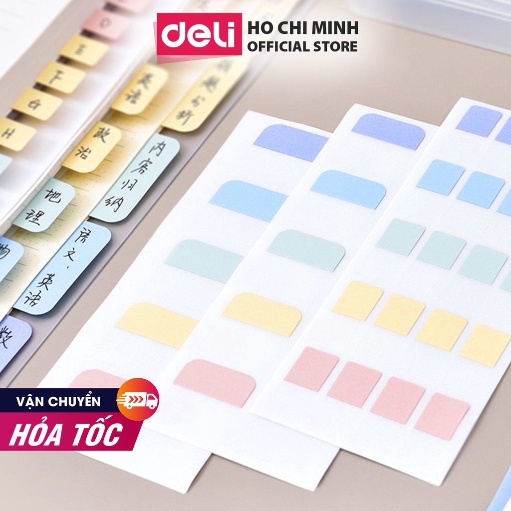 Giấy phân trang nhiều màu pastel - 28x25mm Deli - 21535/21537