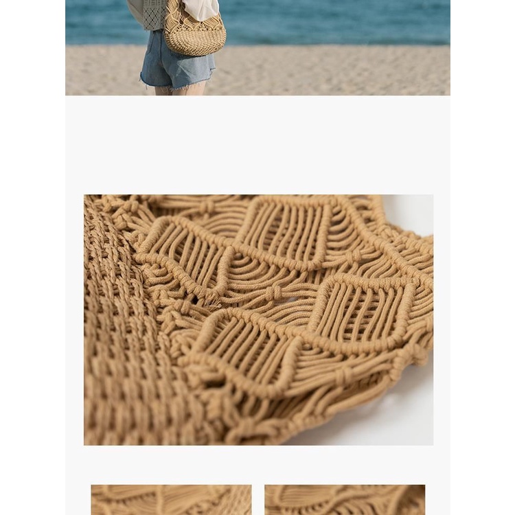 Túi Đeo Vai Đan Rơm Thủ Công Sức Chứa Lớn Cho Nữ