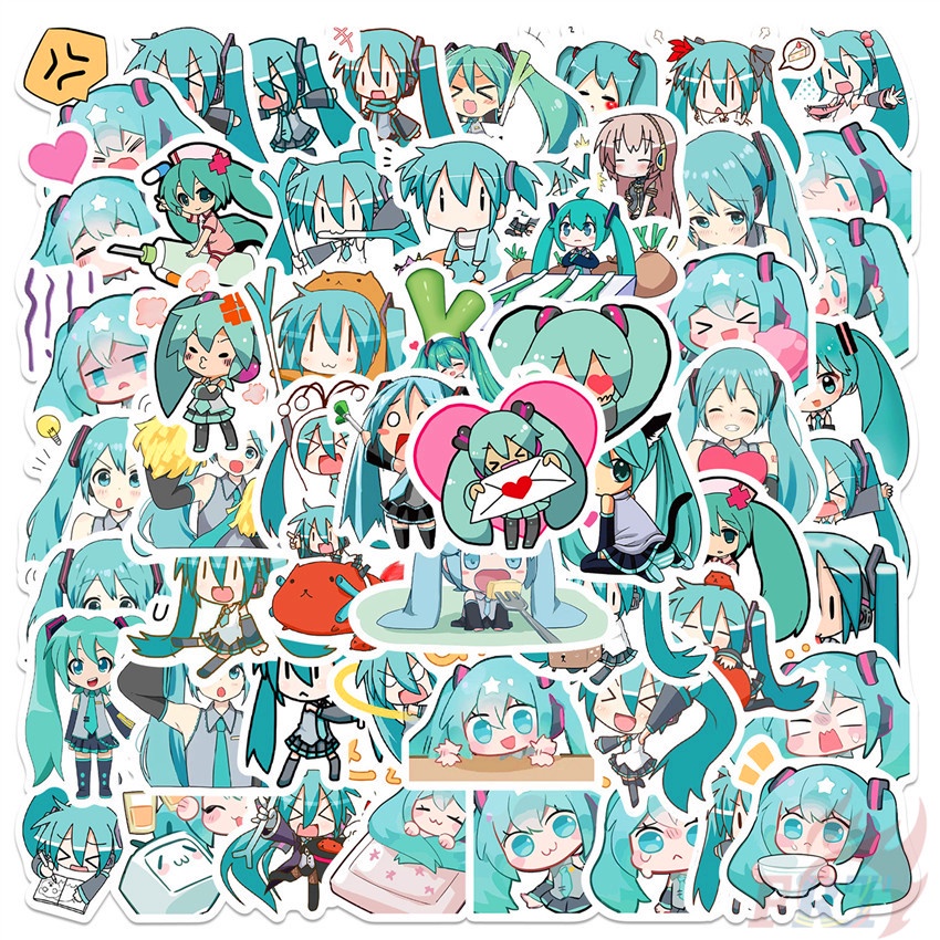 ❉ Miếng Dán Trang Trí Hình Hatsune Miku Series 01 ❉ Bộ 64 Miếng Dán Chống Thấm Nước Thời Trang