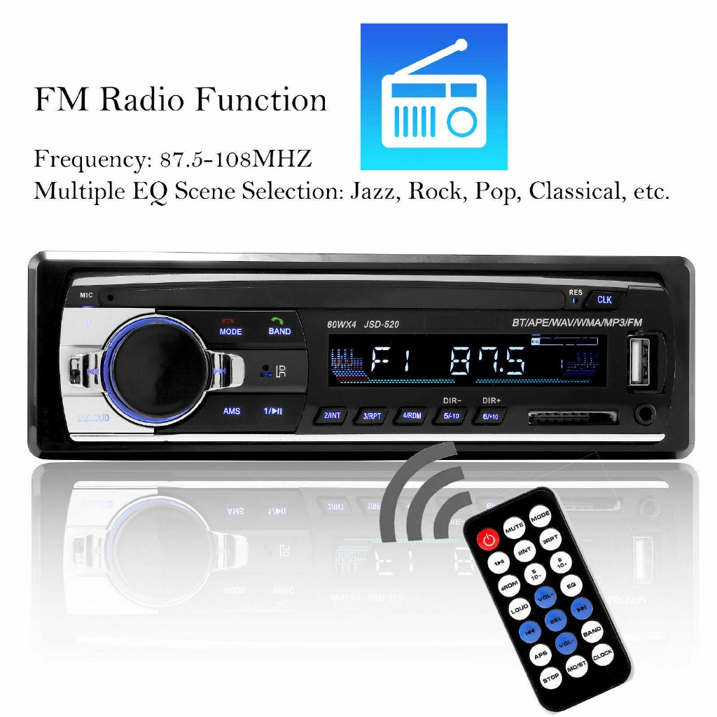 📞TOP💻 hands-free phone FM/USB/AUX/SD Stereo Audio host Built-in dashboard Car MP3 Player