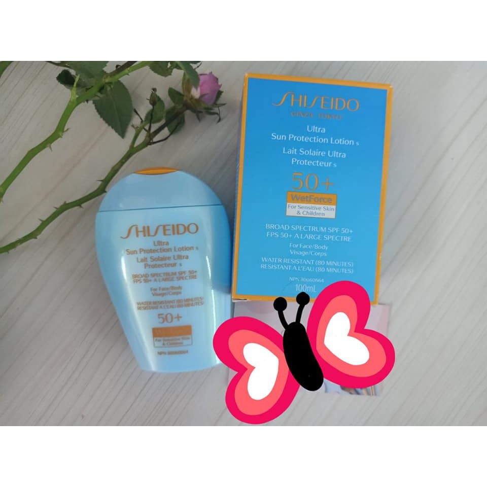 KEM CHỐNG NẮNG DÀNH CHO DA NHẠY CẢM SHISEIDO ULTRA SUN PROTECTION LOTION SPF50 WETFORCE 100ML CHÍNH HÃNG - 6395