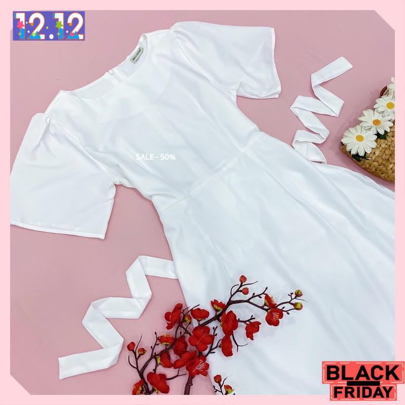 [HÀNG CAO CẤP] Đầm trắng xoè thắt nơ sau (kèm hình thật) | BigBuy360 - bigbuy360.vn