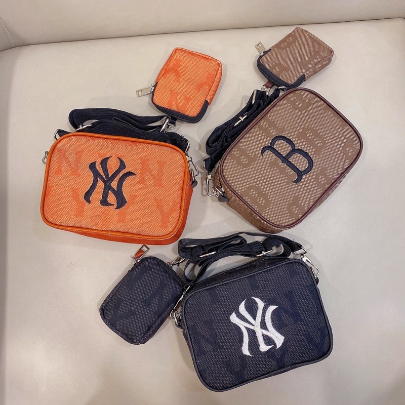 Sét túi đeo chéo phong cách thể thao logo thêu bản màu cam mẫu mới