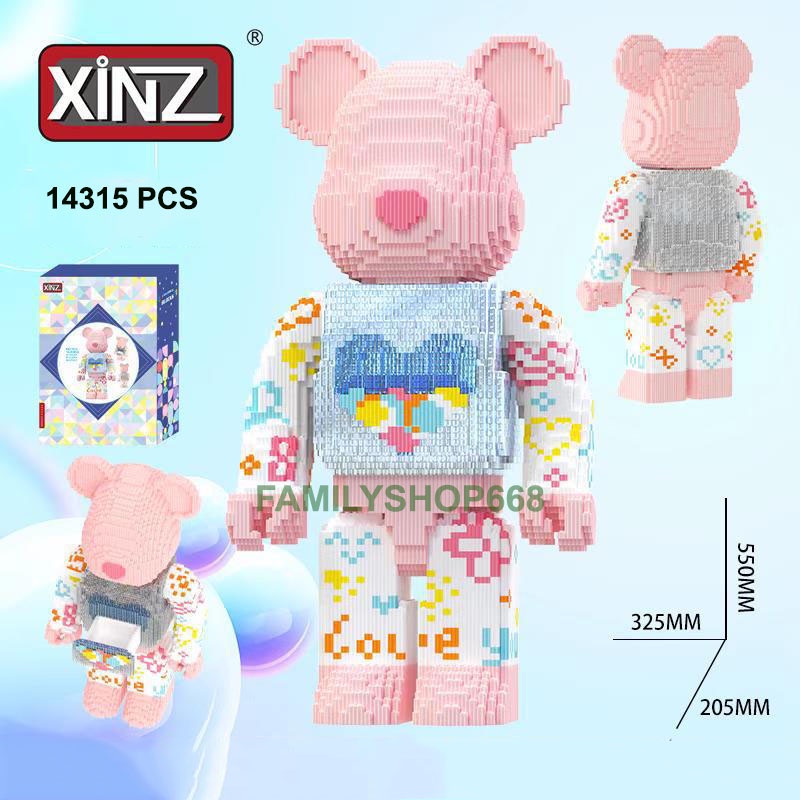 Xếp hình le.go Gấu Bearbrick um junior macau cỡ lớn 55cm Đồ chơi lắp ráp nano 3d bear bricK mô hình bearbicks