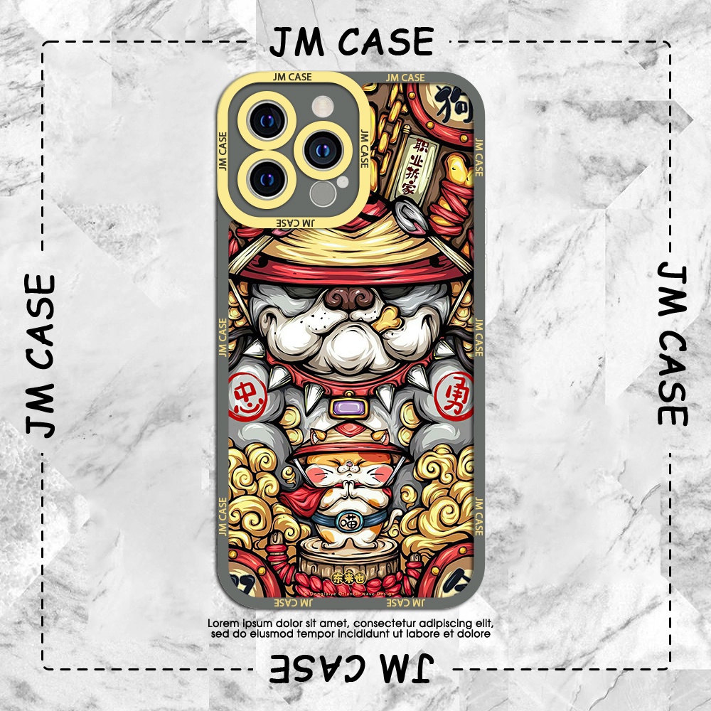 Ốp lưng iphone cạnh vuông JM CASE Mèo thần tài siêu chất phong cách độc đáo 6/6pl/6s/6spl/7/7pl/8/8pl/x/xs/11/12/13/pr
